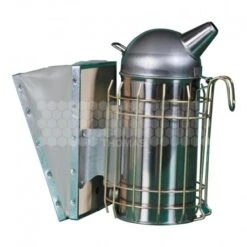 Enfumoir à Abeilles Inox Traditionnel Avec Cage De Protection H.23 Cm