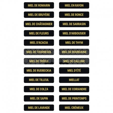 Petites étiquettes Variété Miel 1 Petites étiquettes Variété Miel