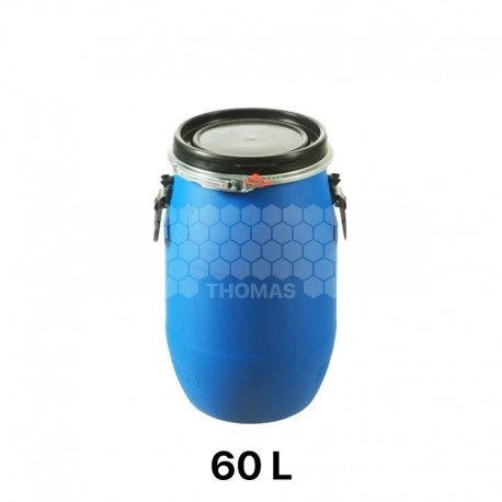 Fût à Miel Plastique Bleu - 60 L - 70 Kg 1 Fût à Miel Plastique Bleu - 60 L - 70 Kg