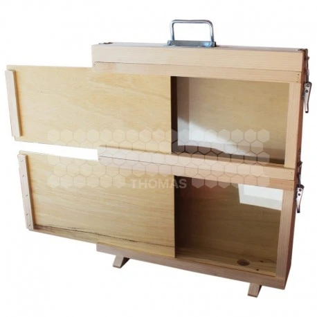 Ruchette D'observation Vitrée Corps Et Hausse 1 Cadre Langstroth 1 Ruchette D'observation Vitrée Corps Et Hausse 1 Cadre Langstroth