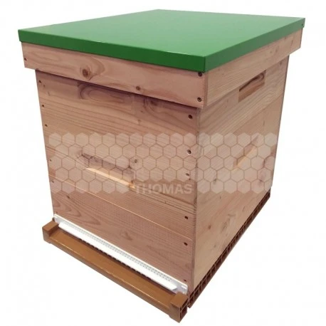 Ruche Mi-bois Dadant 10 Cadres Confort Essencia® Avec Toit Plat Vert 1 Ruche Mi-bois Dadant 10 Cadres Confort Essencia® Avec Toit Plat Vert