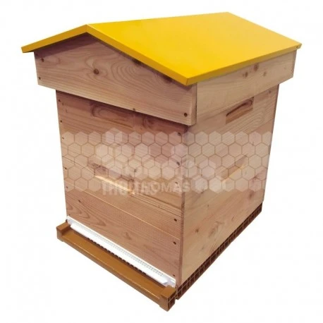 Ruche Mi-bois Dadant 10 Cadres Confort Essencia® Toit Chalet Jaune 1 Ruche Mi-bois Dadant 10 Cadres Confort Essencia® Toit Chalet Jaune
