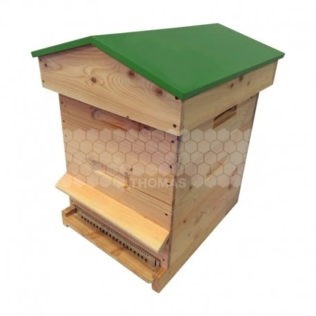 Ruche Mi-bois Dadant 10 Cadres Passion Essencia® Toit Chalet Vert 1 Ruche Mi-bois Dadant 10 Cadres Passion Essencia® Toit Chalet Vert
